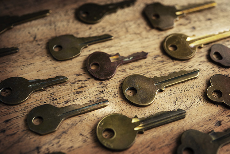 Lots of keys on table